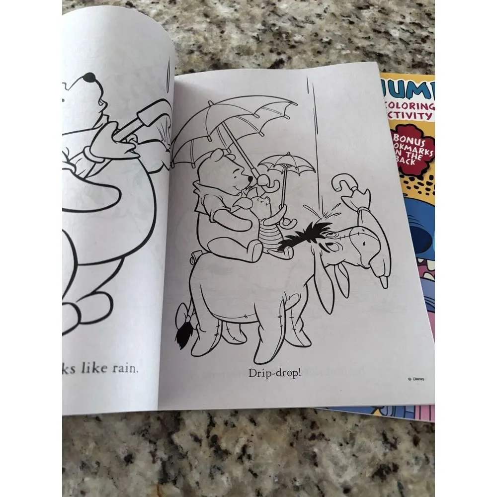 2 Brand New Winnie T Pooh, Big‎ Fun Book To Color Hide &seek 2803 Coloring Book